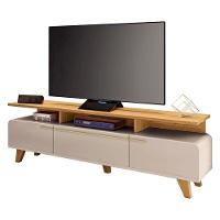 Rack Bancada Essenza E Painel Link 2.0 Com Aparador Infinity Off White Cinamomo - Hb Móveis - 3