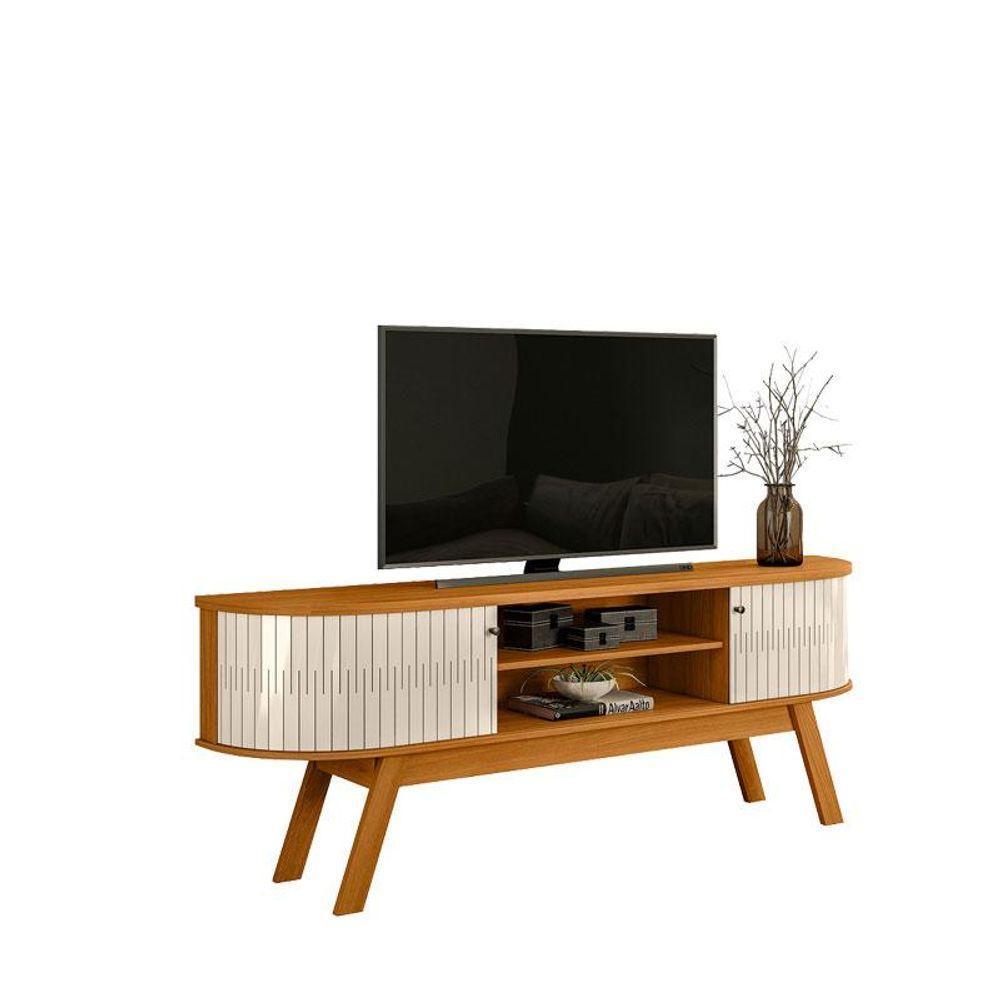 Painel Piso Teto New Guaporé Com Rack Bancada Valência New Laguna Ambiente Cinamomo Off White - Madetec - 6