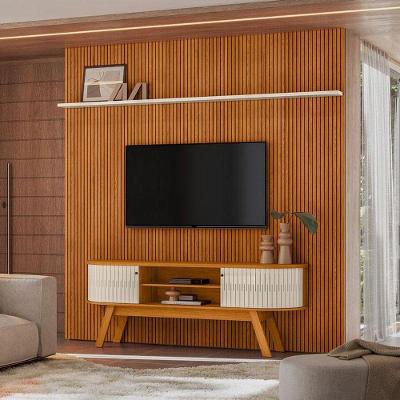 Painel Piso Teto New Guaporé Com Rack Bancada Valência New Laguna Ambiente Cinamomo Off White - Madetec