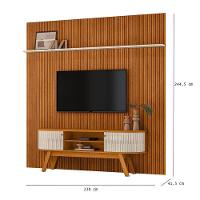 Painel Piso Teto New Guaporé Com Rack Bancada Valência New Laguna Ambiente Cinamomo Off White - Madetec - 3