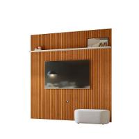 Painel Piso Teto New Guaporé Com Rack Bancada Valência New Laguna Ambiente Cinamomo Off White - Madetec