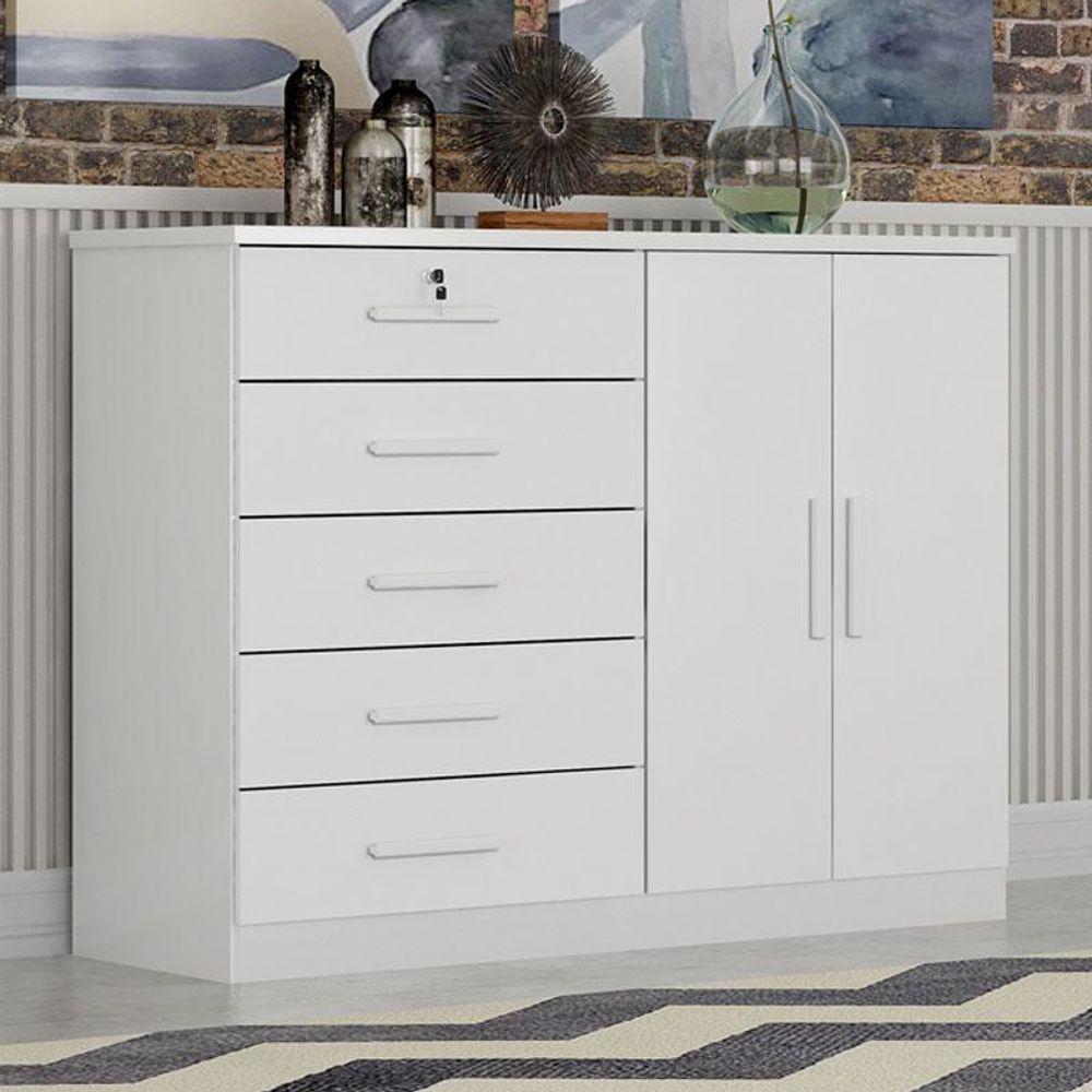 Guarda Roupa Solteiro Dante Com Espelho E Cômoda Seul Neve - Novo Horizonte - 10