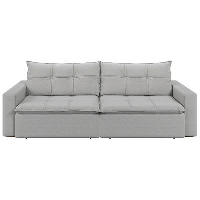 Sofá Retrátil E Reclinável Joinville 2,70m Linho Cor Cinza 2341