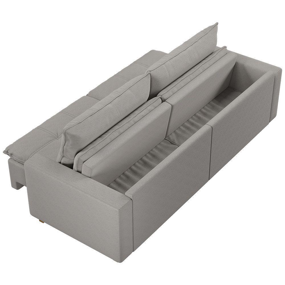 Sofá Retrátil E Reclinável Joinville 2,30m Linho Cor Grafite 2342 - 8