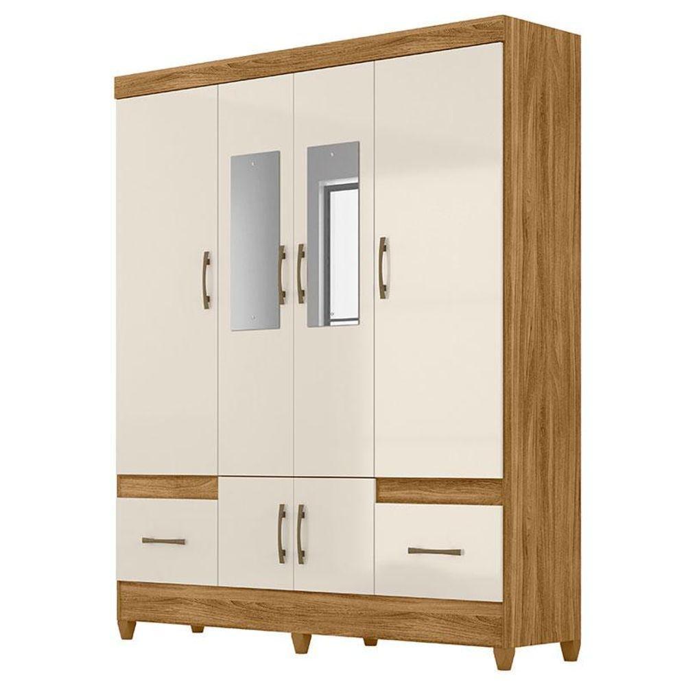Guarda Roupa Casal Ms912 Com Espelho E Cômoda Vênus Freijó Off White - Moval - 2