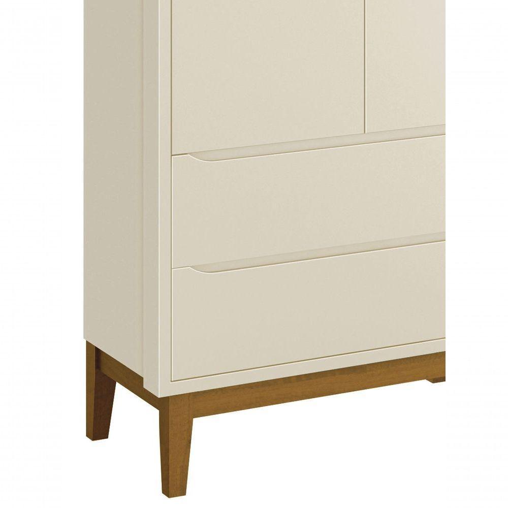 Guarda-roupa Retrô 2 Portas Classic New Areia Fosco Com Madeira - Moveisaqui - 3
