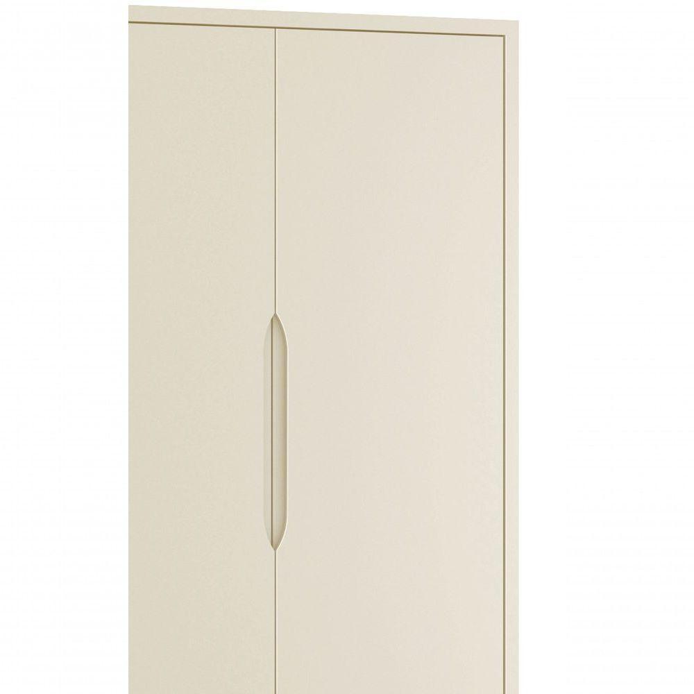 Guarda-roupa Retrô 2 Portas Classic New Areia Fosco Com Madeira - Moveisaqui - 4