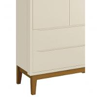 Guarda-roupa Retrô 2 Portas Classic New Areia Fosco Com Madeira - Moveisaqui - 3