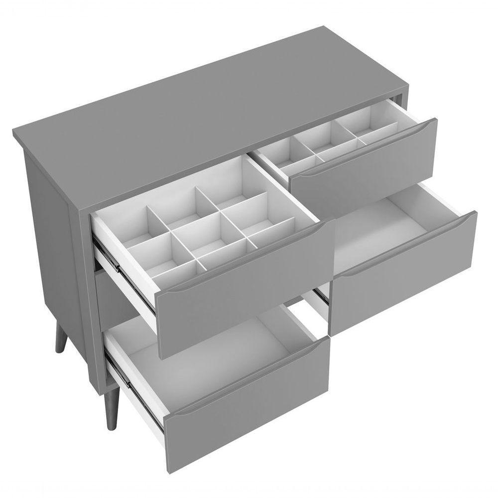 Cômoda 6 Gavetas Théo New Rosa Fosco Com Natural - Moveisaqui - 5