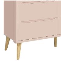 Cômoda 6 Gavetas Théo New Rosa Fosco Com Natural - Moveisaqui - 3