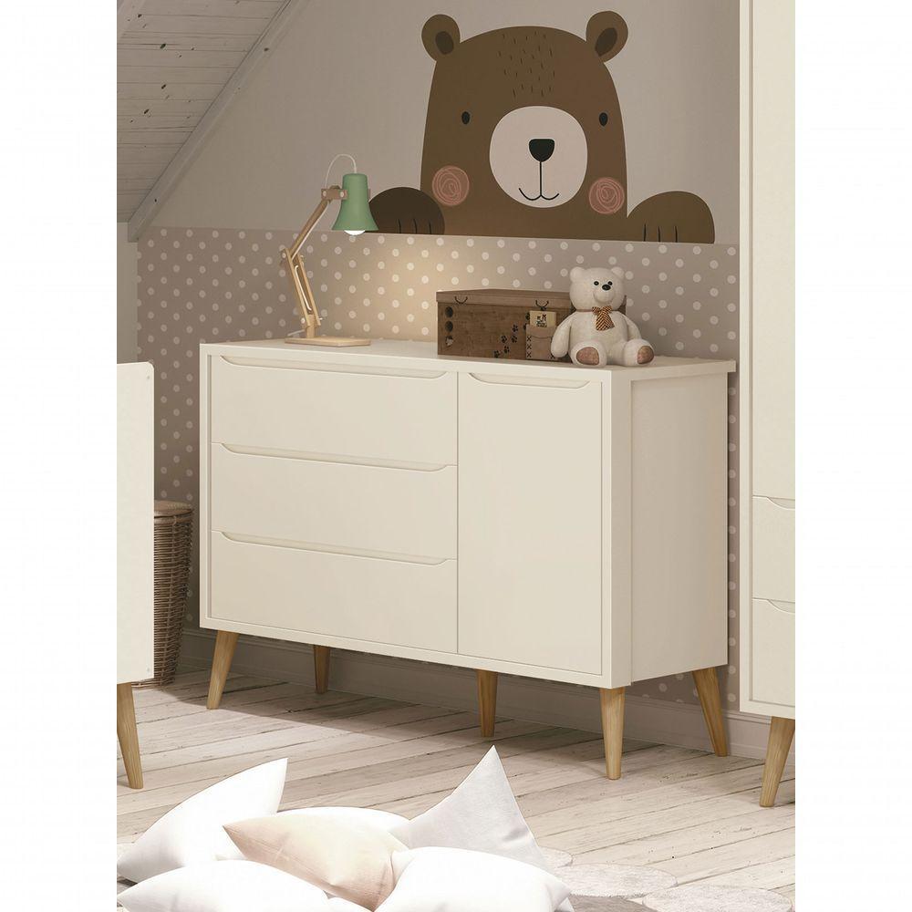 Cômoda Sapateira Théo New Areia Fosco Com Natural - Moveisaqui - 2