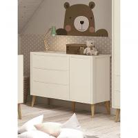 Cômoda Sapateira Théo New Areia Fosco Com Natural - Moveisaqui - 2