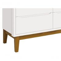 Cômoda 6 Gavetas Classic New Branco Fosco Com Madeira - Moveisaqui - 3