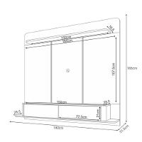 Home Suspenso Galax Com Mesa De Centro Cadenza Champanhe Off White - Hb Móveis - 3