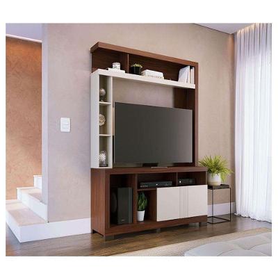 Estante Home Theater Ambiente Elba Nogueira Real Off White Matte - Colibri