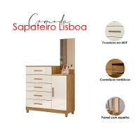 Guarda Roupa Casal Ms912 E Cômoda Lisboa Freijó Off White - Moval - 6