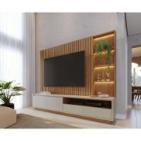 Estante Home Theater Ambiente Cancún Freijó Off White Matte - Colibri - 7