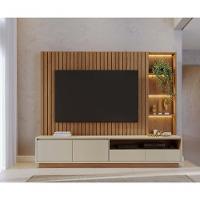 Estante Home Theater Ambiente Cancún Freijó Off White Matte - Colibri - 8