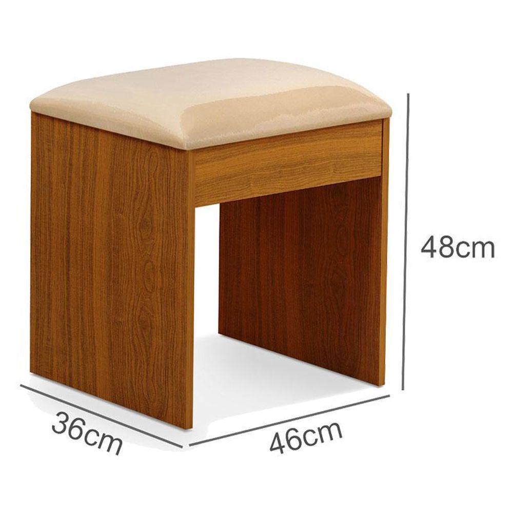 Penteadeira Camarim E Banqueta Maia Com Almofada Freijó Mani - Luapa Móveis - 8