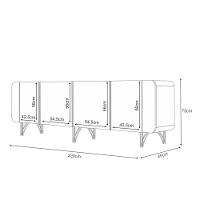 Cristaleira évora Com Buffet Saluti Champanhe Off White - Hb Móveis - 5