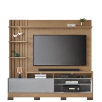 Estante Home Theater Maceió Com Pés Freijó Cinza Acetinado E Aparador Riviera Freijó - Colibri - 2