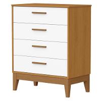 Guarda Roupa Infantil Flip 4 Portas Com Cômoda Gaveteiro Infantil Flip Branco Acetinado Savana - Reller - 6