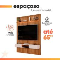 Painel Para Tv Até 65 Polegadas 1,83m Ripado Autêntico Com Led E Nicho Montreal Madeirado/off White - 8