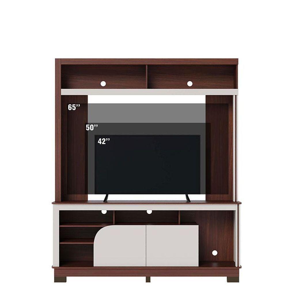 Estante Home Theater Ambiente Belaya Nogueira Real Off White Matte - Colibri - 3