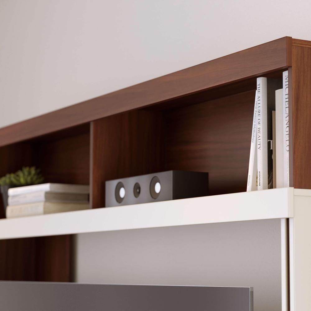 Estante Home Theater Ambiente Belaya Nogueira Real Off White Matte - Colibri - 6