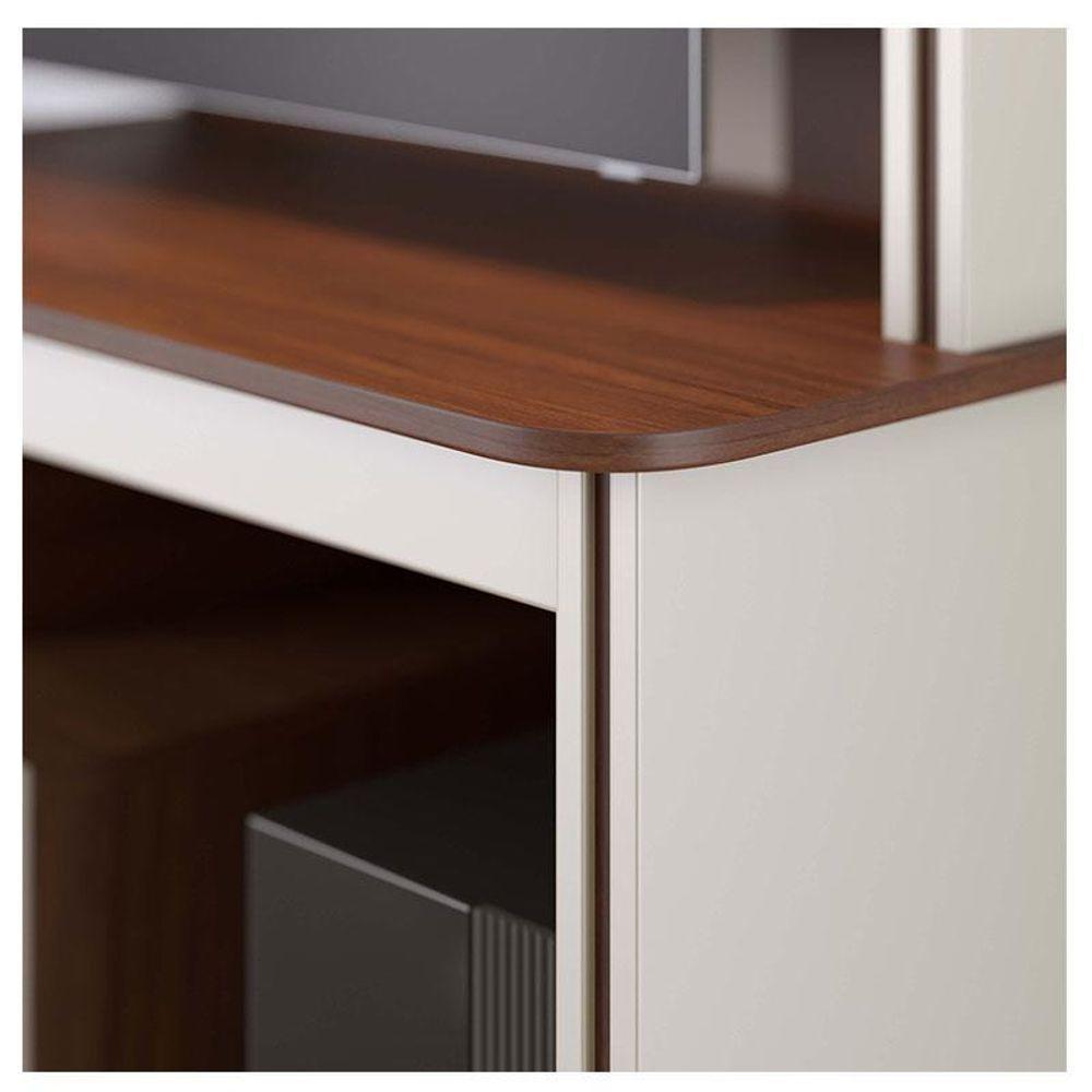 Estante Home Theater Ambiente Belaya Nogueira Real Off White Matte - Colibri - 9