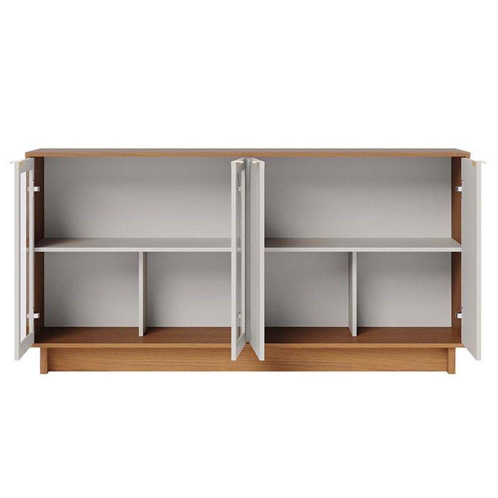 Cristaleira Jurerê Off White Matte Freijó Com Aparador Para Sala Buffet Vitória Freijó Off White - Colibri - 6