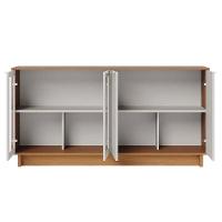 Cristaleira Jurerê Off White Matte Freijó Com Aparador Para Sala Buffet Vitória Freijó Off White - Colibri - 6