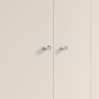 Guarda Roupa Solteiro Versa 4 Portas Com Armário Multiuso Luna Freijó Off White Fosco - Kits Paraná - 3