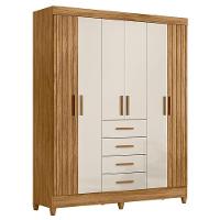 Guarda Roupa Solteiro Aruba E Cômoda Lisboa Freijó Off White - Moval - 2