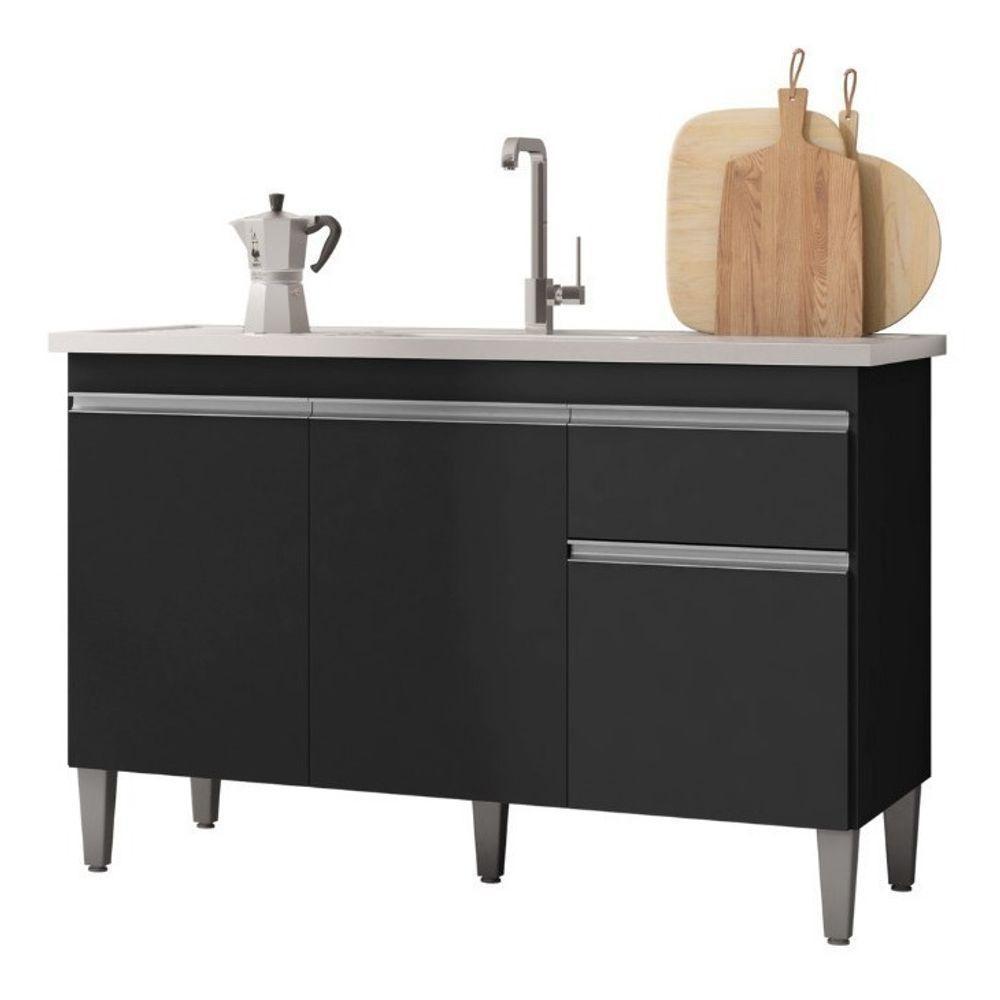 Gabinete Multiuso Tatiane 120cm C/tampo Cor Cinza - 1