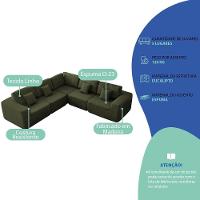 Kit Sofá Modular 5 Lugares Moderno Curvo Orgânico Adapt Linho - Amarena Móveis Verde