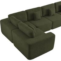 Kit Sofá Modular 5 Lugares Moderno Curvo Orgânico Adapt Linho - Amarena Móveis Verde - 9