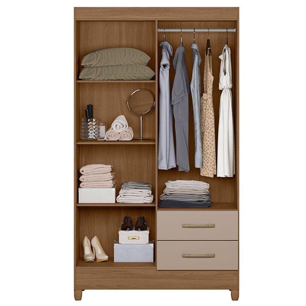 Guarda Roupa Solteiro Chile 4 Portas Carvalho Fendi - Moval - 2