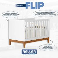Guarda Roupa Infantil 4 Portas Com Berço Americano Flip Branco Acetinado Com Colchão Gazin - Reller - 9