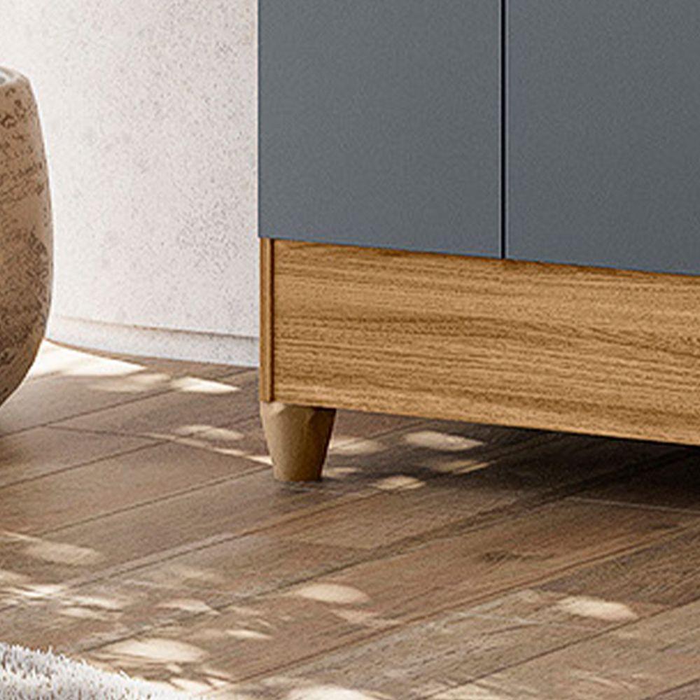 Guarda Roupa Roupeiro Casal Quarto Florida 8 Portas 4 Gavetas Freijo Com Cinza - Moval - 3