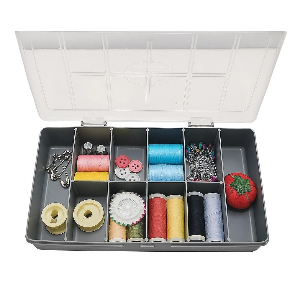 Caixa Box Organizador 10 Divisorias Multiuso Estojo Maleta Pesca Costura Prego Bijuteria Medicamentos Tampa Trava - 3