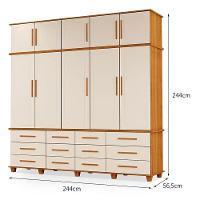 Guarda Roupa Casal E Armário Multiuso Berlim Freijó Off White - Luapa Móveis - 3