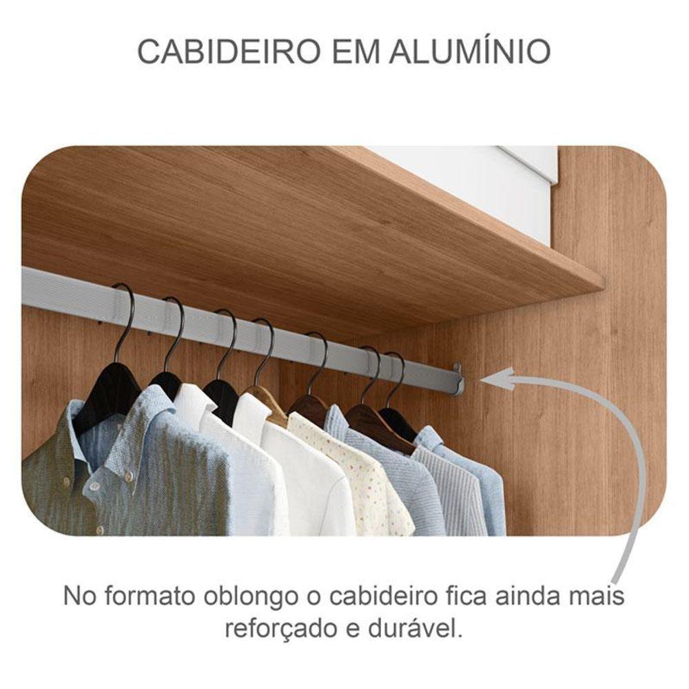 Guarda Roupa Casal Ambiente Logan 3 Portas 4 Gavetas Cumaru 25 Fendi - Novo Horizonte - 3