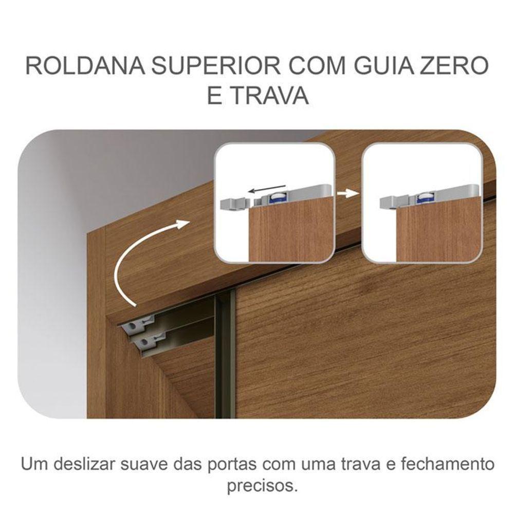 Guarda Roupa Casal Ambiente Logan 3 Portas 4 Gavetas Cumaru 25 Fendi - Novo Horizonte - 6