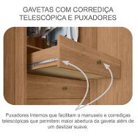 Guarda Roupa Casal Ambiente Logan 3 Portas 4 Gavetas Cumaru 25 Fendi - Novo Horizonte - 5