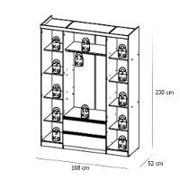 Guarda Roupa Solteiro Nobre 4 Portas Off White E Cômoda Gaveteiro Condessa Rustic Acetinado - Thb