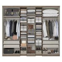 Guarda Roupa Casal Selecto Glass 7 Portas Rustic Off White E Cômoda Gaveteiro Condessa Rustic - Thb - 5