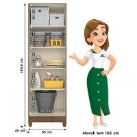 Guarda Roupa Com Espelho Casal Ms912 Com Cômoda Vênus Com Pés E Armário Multiuso New íris Castanho Wood - Moval - 10