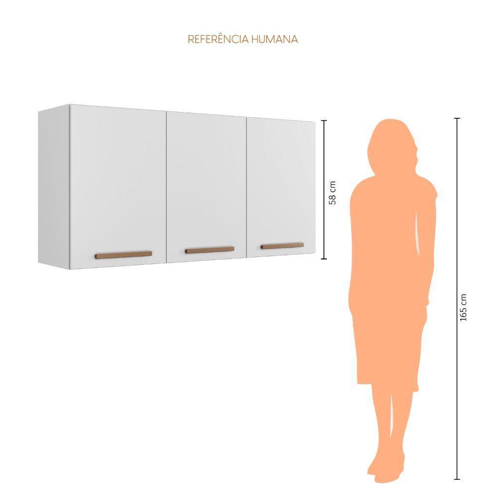 Armário Aéreo Ônix 3 Portas Arte Móveis Branco - 4