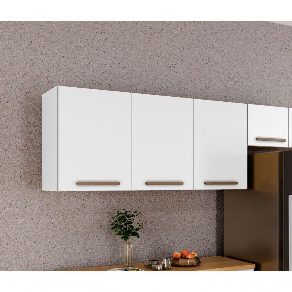 Armário Aéreo Ônix 3 Portas Arte Móveis Branco - 5